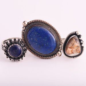 3 Sterling Silver Rings - (A99)